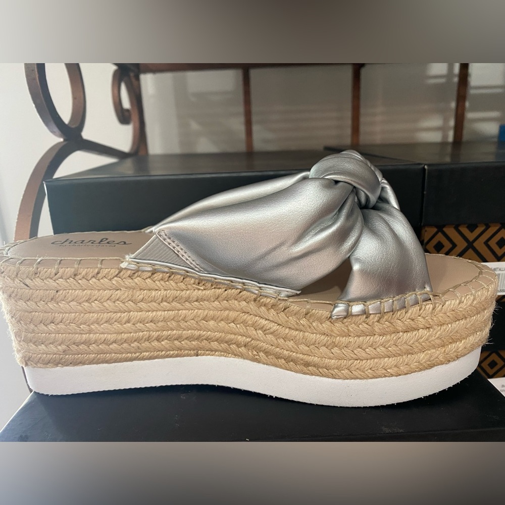 Charles David Metallic Silver Wedge